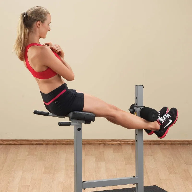 Body-Solid Back Hyperextension Machine for Lower Back Extension, Ab Crunch, Glutes and Hamstrings