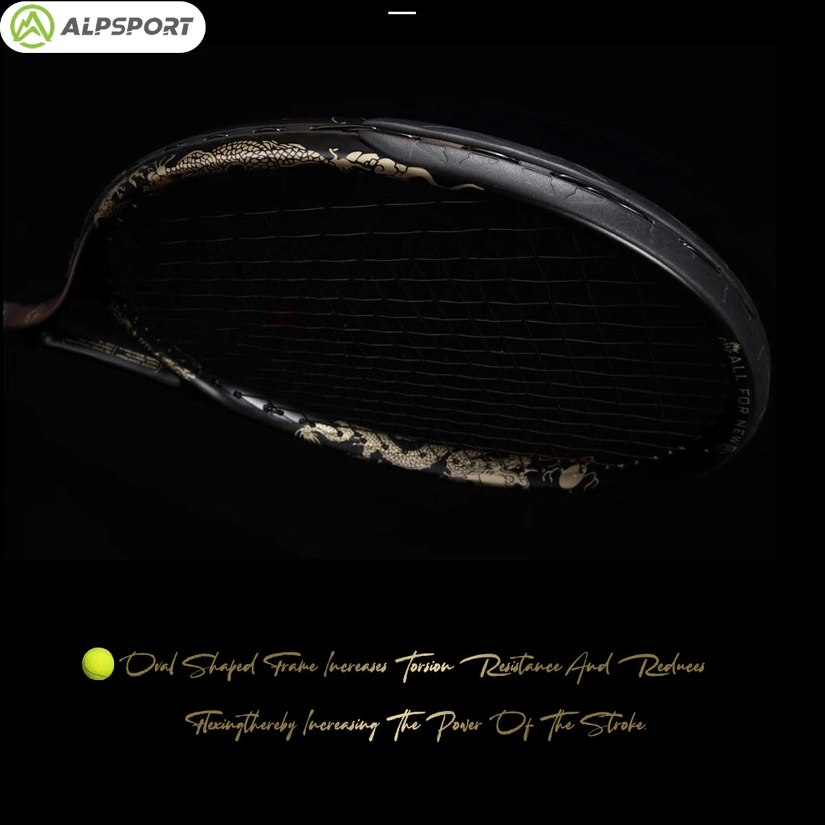 ALPSPORT JL 27-inch strong and durable 4 3/8-inch grip carbon fiber tennis racket