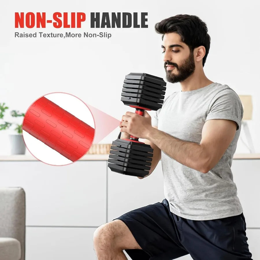 Adjustable Dumbbell Set of 2 for Home Gym: 25 55 80LB Capacity