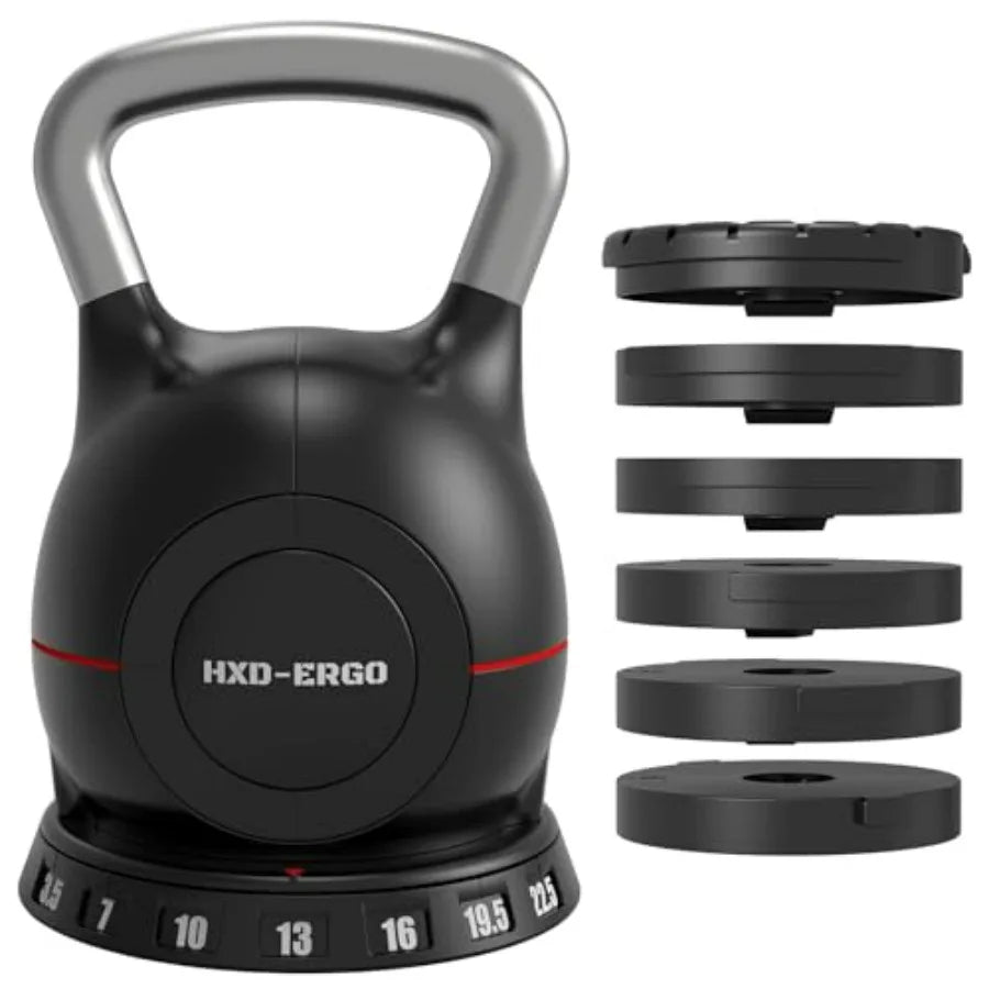 Adjustable Kettlebell Weight Set-Quickly Adjusts Weights, Comfortable Grip,