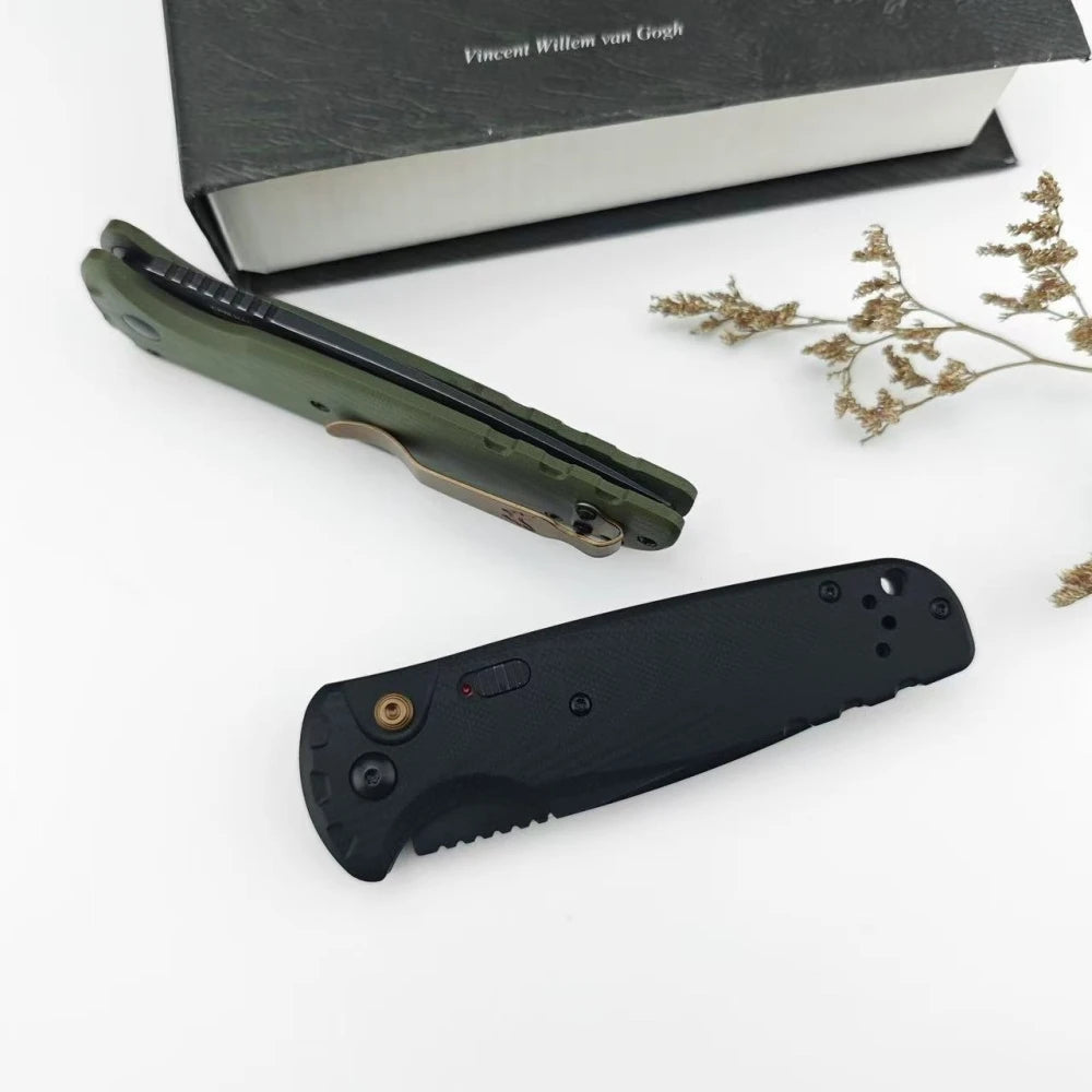 BM 4300 Folding Knife - G10 Handle, Ergonomic Design for Wilderness Exploration