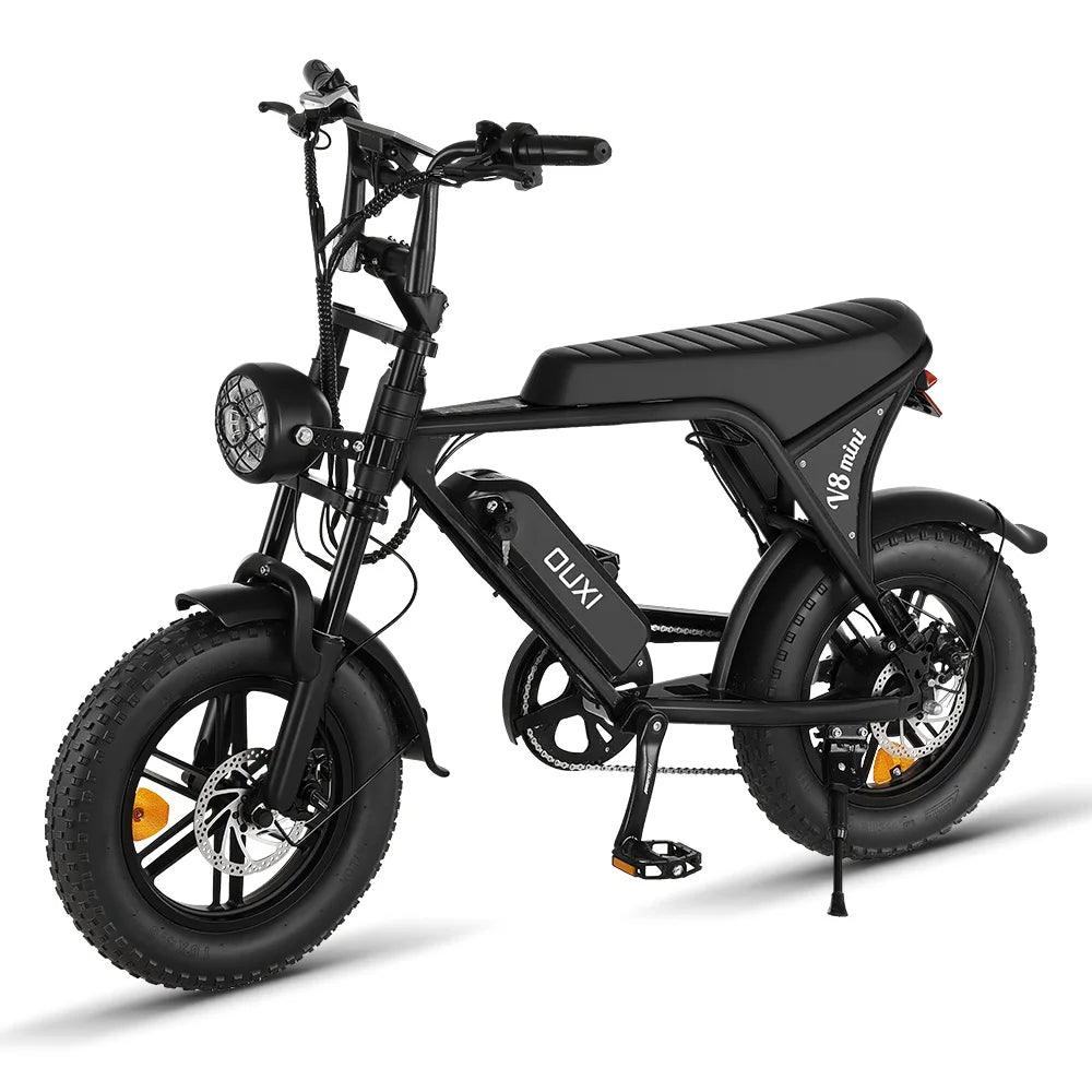 16-inch Small Fat Tire Electric Bicycle 500W 36V 10.4Ah Commuter/Mountain Ebike with 7-Speed Dual-disc Brakes