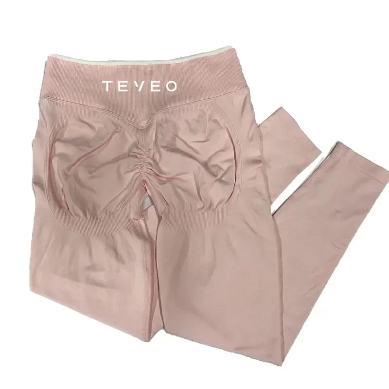TEVEO Women's Sports Yoga Shorts Bra Set leggings