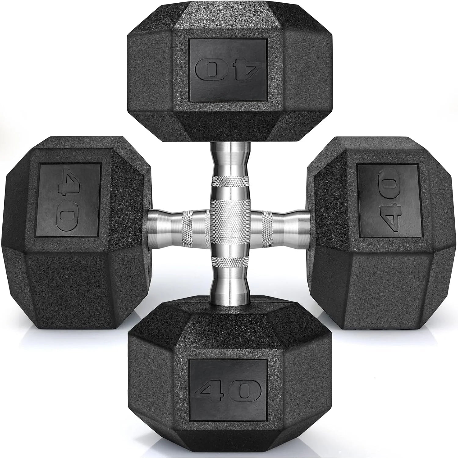 Rubber Hex Dumbbell Hand Weight, 30-75LB Dumbbells