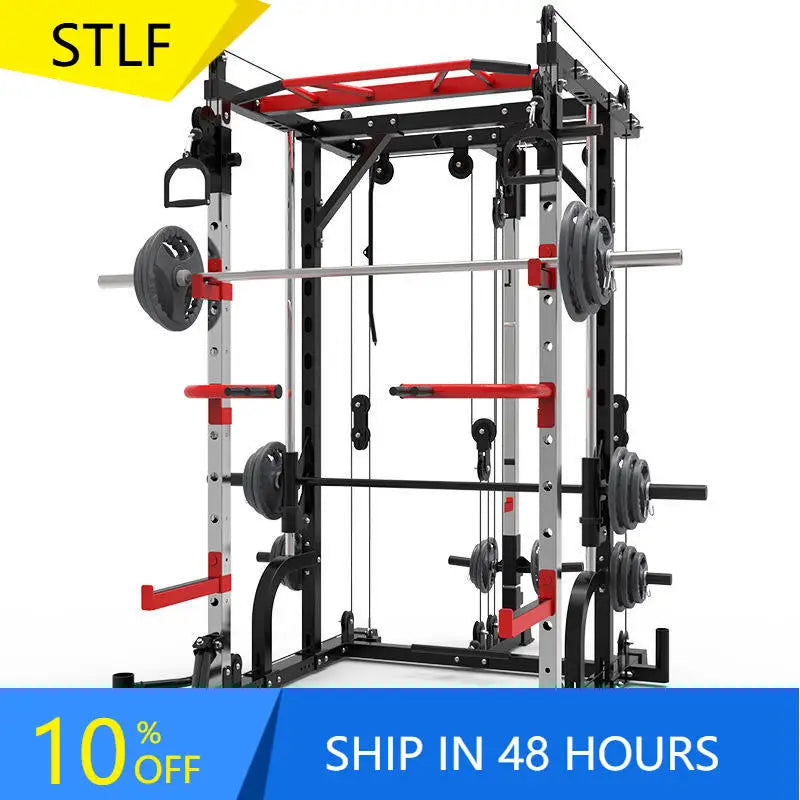 YTYIN Indoor Gym Equipment Multi-Functional Trainer Smith Machine Barbell Weight Lifting Power Rack