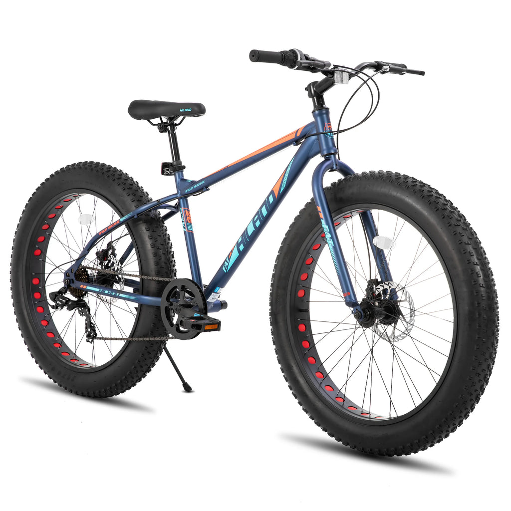 Hiland 20 Inch Kids' Bicycles Fat Tire Mountain Bike Shimano 7-Speed, Dual-Disc Brake