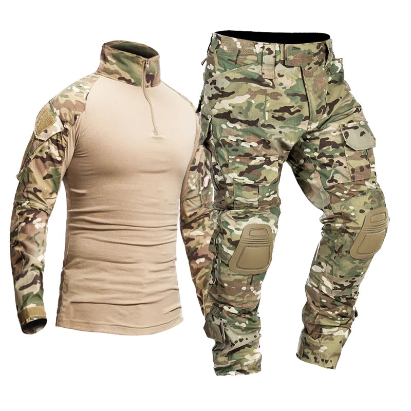 Men Tactical Uniform Camouflage Multicam Shirt Coat Pant