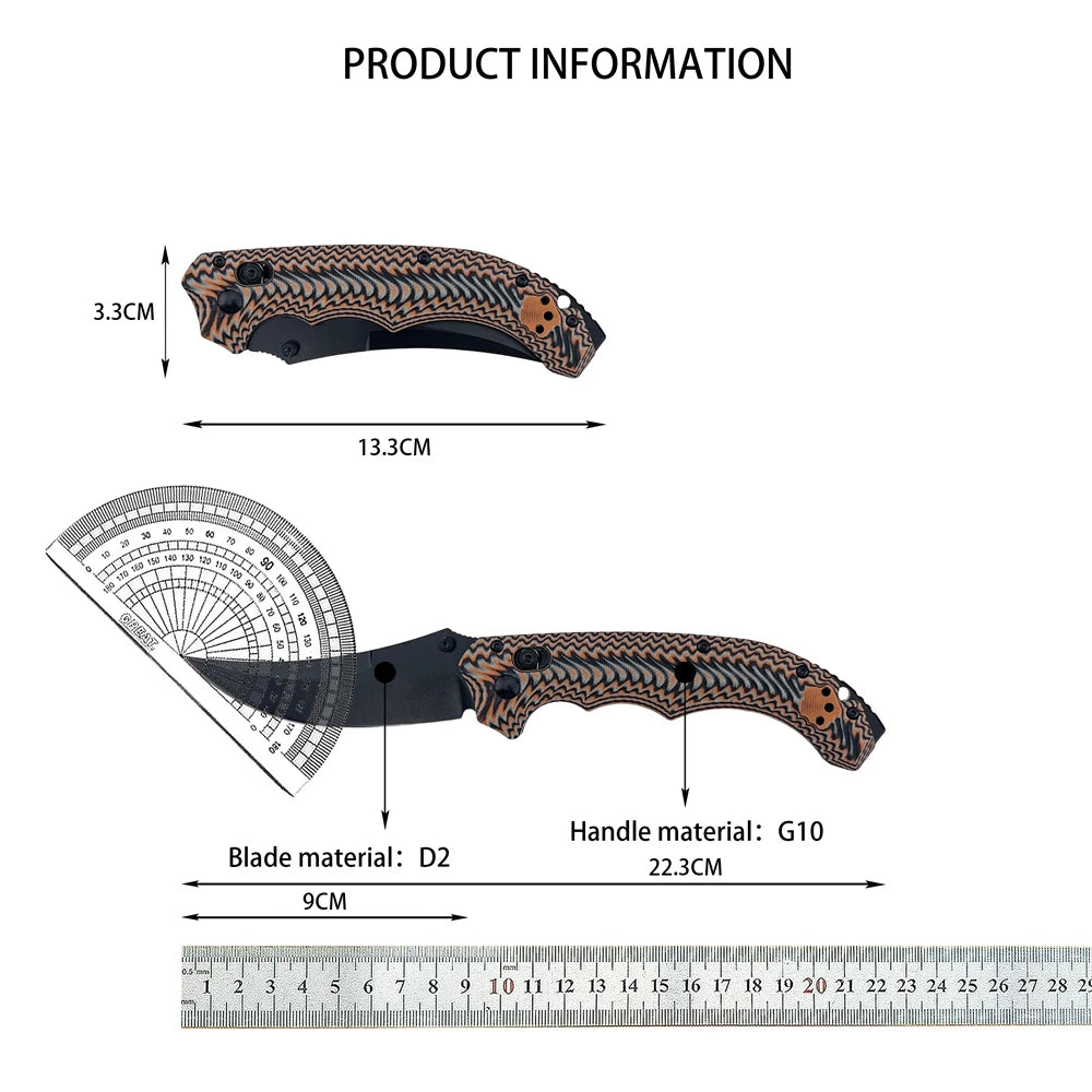 High Quality Folding Knife G10 Handle D2 Steel Blade