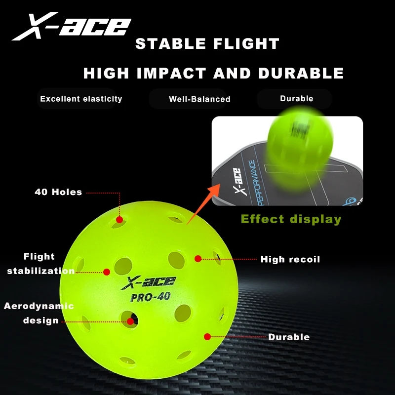 Pro Pickleball Balls, 12/24Pcs, High Visibility Green, High Bounce