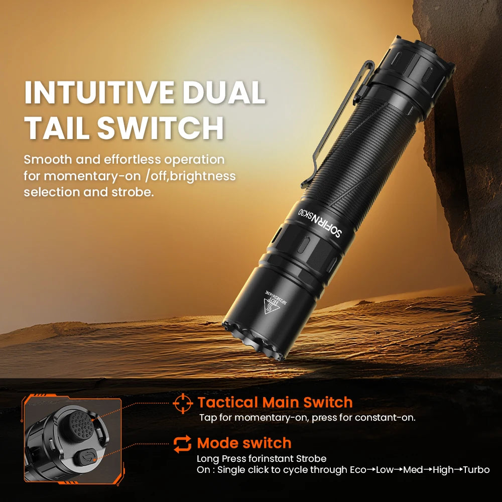 SOFIRN SK30 3000 High Lumen 6000K Tactical Flashlight