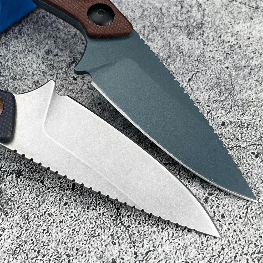BM 203BT Fixed Blade Knife with Sheath D2 Steel Blade G10 Handle