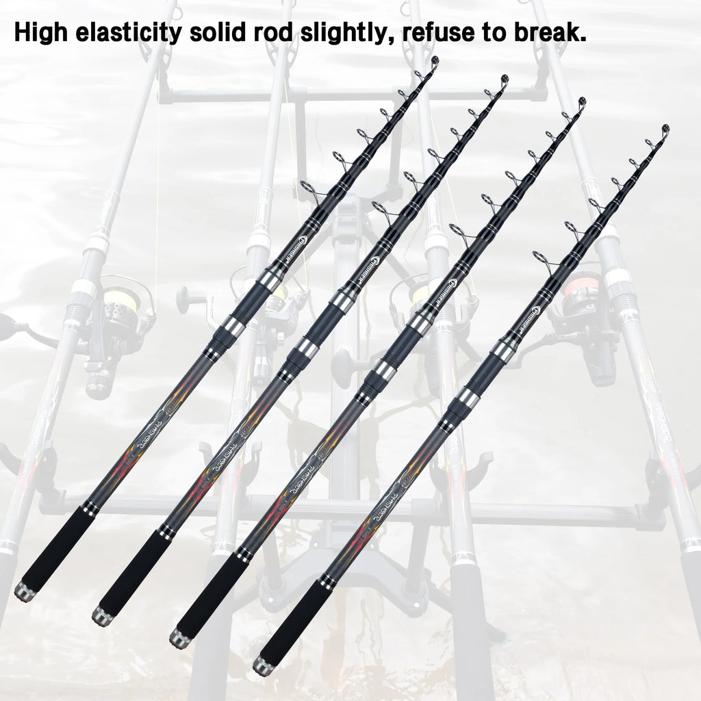 BIUTIFU Telescopic Surf Fishing Rod 30T Carbon Spinning 3.5lbs Power