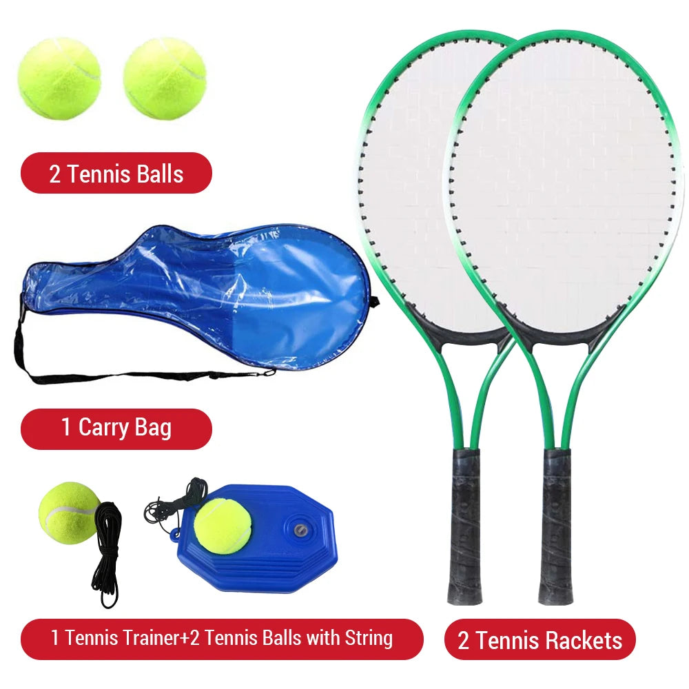 Kids Tennis Rackets with Tennis Trainer for Children Beginners